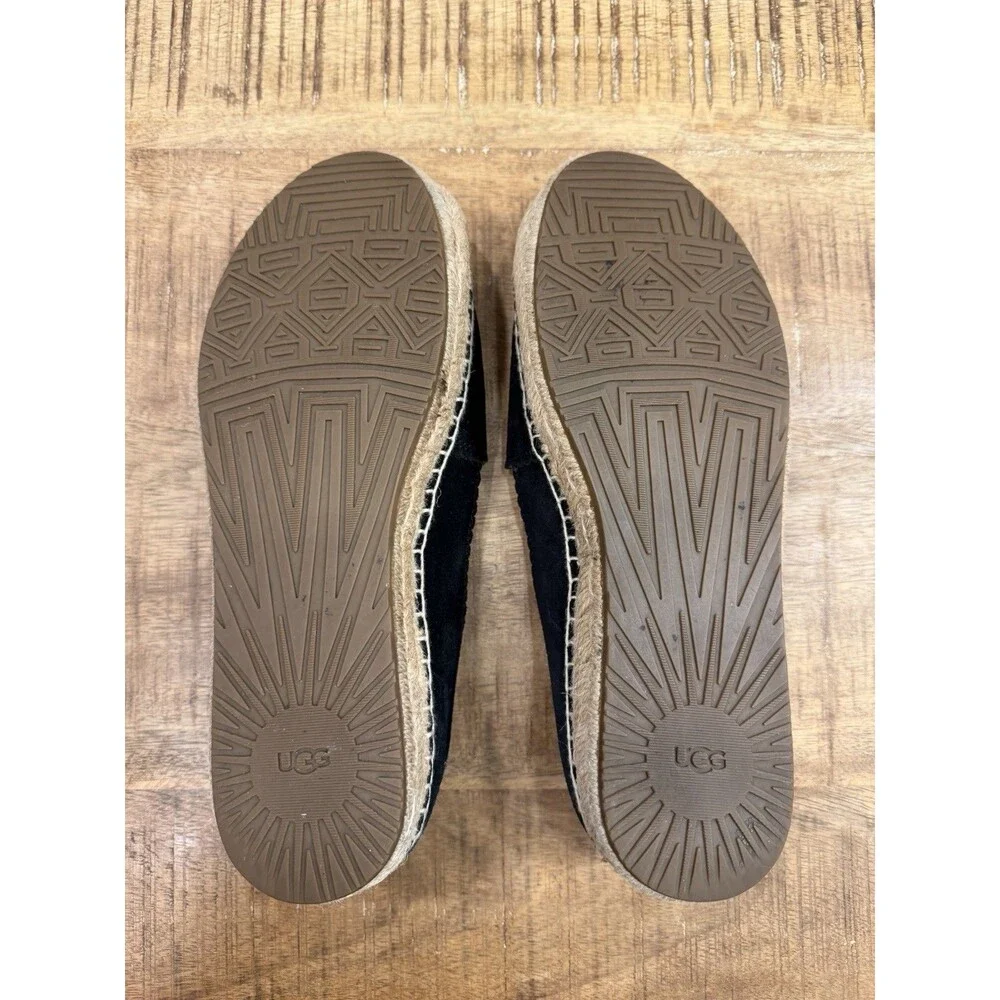 UGG Heidi Perforated Suede Espadrille‎ Loafer Women’s Size 9.5 Black